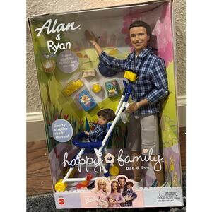 Mattel Barbie-Happy Family Picnic Alan & Ryan Dad & Son Dolls (NEW)